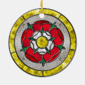 Glazen Roos Keramisch Ornament (Achterkant)