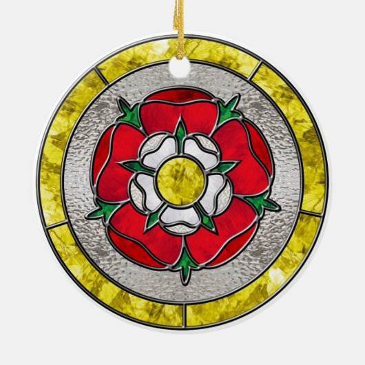 Glazen Roos Keramisch Ornament (Achterkant)