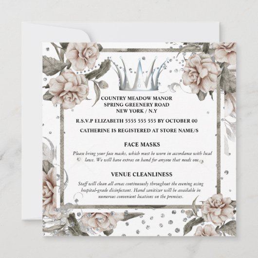 Glazen roos van Shabby-scheerkroon Kaart (Achterkant)