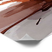 Glazen schaal met chocolade en mango ijs poster (Hoek)