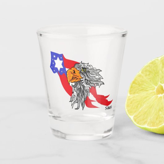 Glazen scheerglas: Amerikaanse Bald Eeagle (Voorkant)
