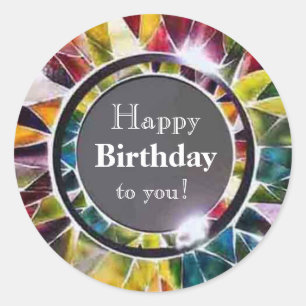 Glazen sieraden Luxe Happy Birthday Sticker