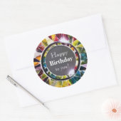 Glazen sieraden Luxe Happy Birthday Sticker (Envelop)