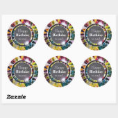 Glazen sieraden Luxe Happy Birthday Sticker (Vel)