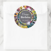 Glazen sieraden Luxe Happy Birthday Sticker (Tas)