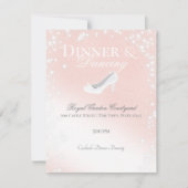 Glazen slipper bruiloft receptie informatie save the date (Voorkant)