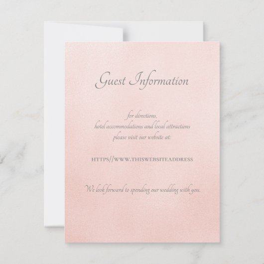 Glazen slipper bruiloft receptie informatie save the date (Achterkant)