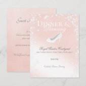 Glazen slipper bruiloft receptie informatie save the date (Voorkant / Achterkant)