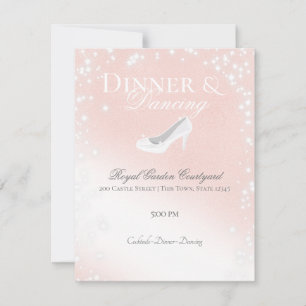 Glazen slipper bruiloft receptie informatie save the date