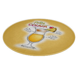 GLAZEN SNEDEBOEKEN, PINA COLADA RECEPT KUNST SNIJPLANK