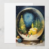 Glazen sneeuwbal kerst: feestelijke Wenskaarten Feestdagenkaart (Voorkant / Achterkant)