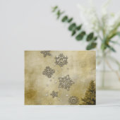 Glazen sneeuwvlokken op de achtergrond van de bome briefkaart (Staand voorkant)