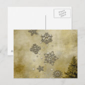 Glazen sneeuwvlokken op de achtergrond van de bome briefkaart (Voorkant / Achterkant)