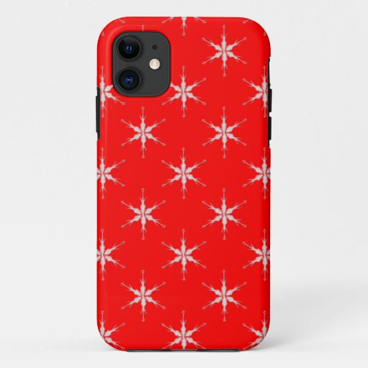 Glazen sneeuwvlokken op rode achtergrond Case-Mate iPhone case (Achterkant)
