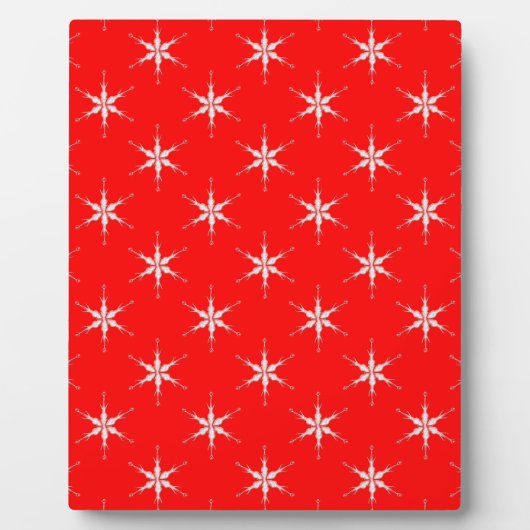 Glazen sneeuwvlokken op rode achtergrond fotoplaat (Voorkant)