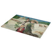 -glazen snijbord kerstfamilie snijplank (Hoek)