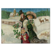 -glazen snijbord kerstfamilie snijplank (Voorkant)