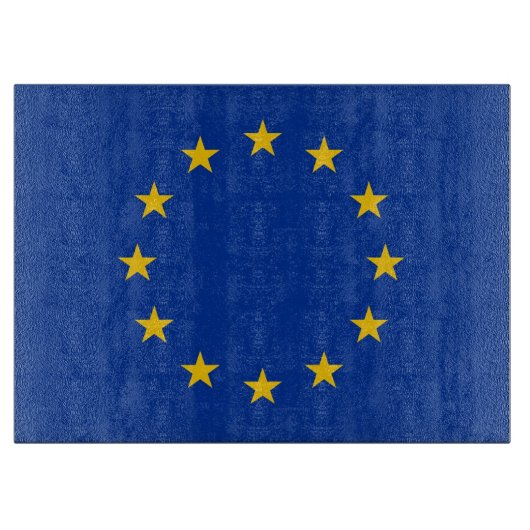 Glazen snijbord met vlag van de Europese Unie Snijplank (Voorkant)