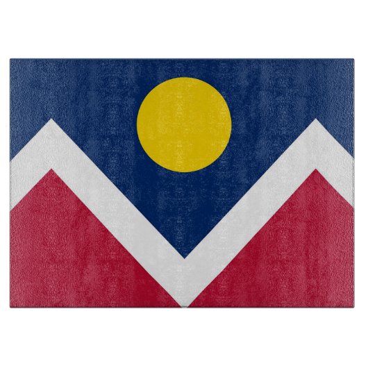 Glazen snijbord met vlag van Denver City Snijplank (Voorkant)