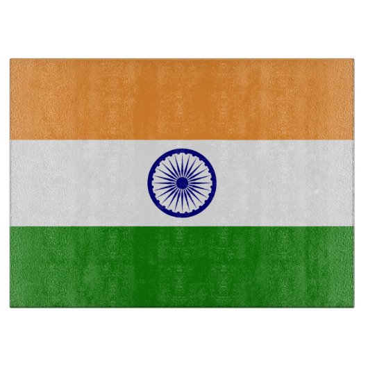 Glazen snijbord met vlag van India Snijplank (Voorkant)