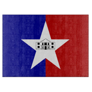 Glazen snijbord met vlag van San Antonio Snijplank