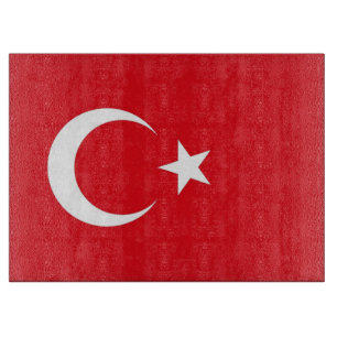 Glazen snijbord met vlag van Turkije Snijplank