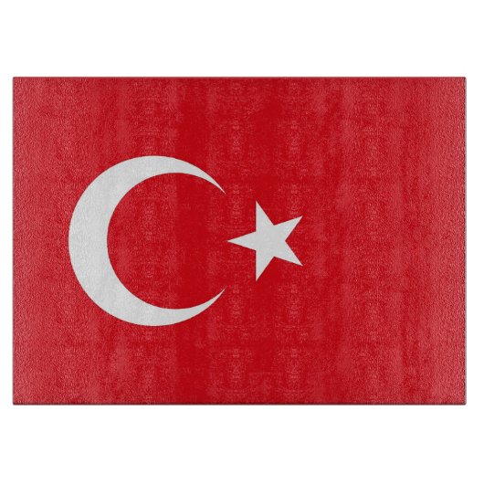 Glazen snijbord met vlag van Turkije Snijplank (Voorkant)