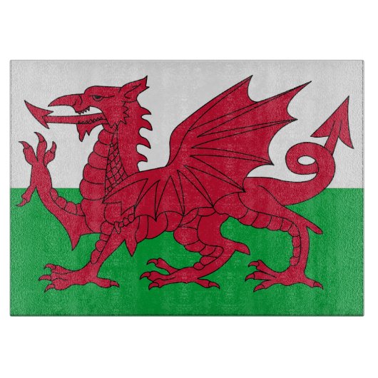 Glazen snijbord met vlag van Wales Snijplank (Voorkant)