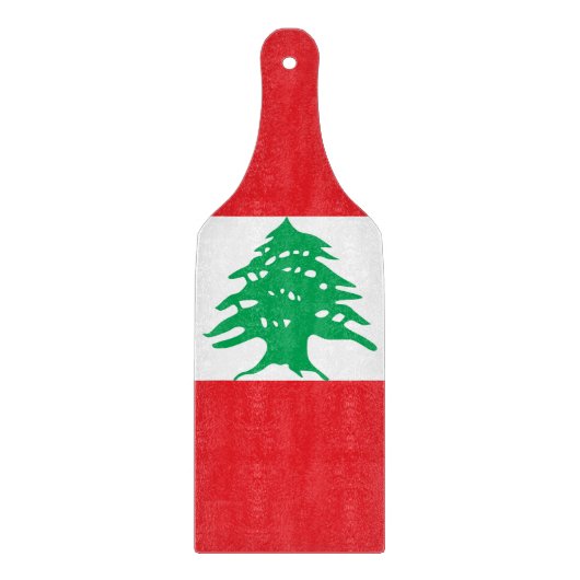 Glazen snijbordpapier met vlag van Libanon Snijplank (Voorkant)