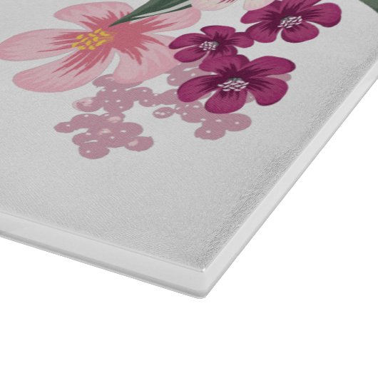 Glazen snijden Tropische Bloem op Wit Snijplank (Hoek)