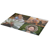 Glazen snijkaart Uw 4 foto's rand afdrukken Snijplank (Hoek)