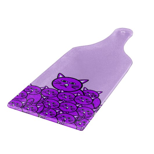 Glazen snijplank Cat Paarse Meow (Hoek)