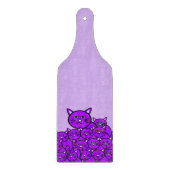Glazen snijplank Cat Paarse Meow (Voorkant)