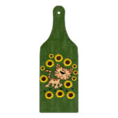 Glazen snijplank Kat Bloemen Meow (Voorkant)