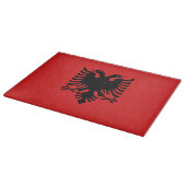 Glazen snijplank met vlag van Albanië (Hoek)