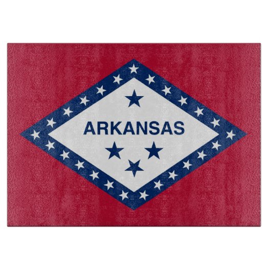 Glazen snijplank met vlag van Arkansas State (Voorkant)