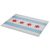 Glazen snijplank met vlag van Chicago, Verenigde S (Hoek)
