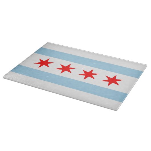 Glazen snijplank met vlag van Chicago, Verenigde S (Hoek)