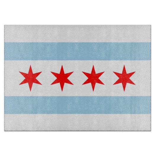 Glazen snijplank met vlag van Chicago, Verenigde S (Voorkant)