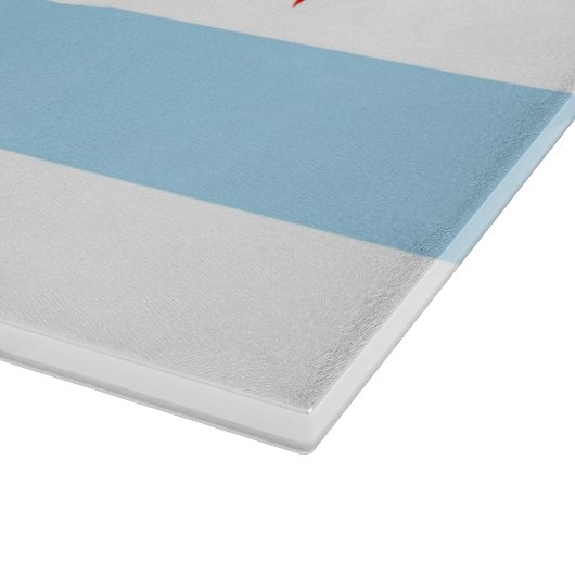 Glazen snijplank met vlag van Chicago, Verenigde S (Hoek)