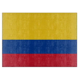 Glazen snijplank met vlag van Colombia