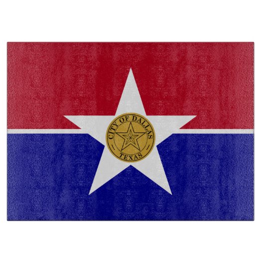 Glazen snijplank met vlag van Dallas (Voorkant)