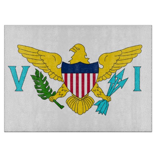 Glazen snijplank met vlag van de Maagdeneilanden (Voorkant)