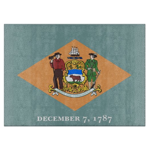 Glazen snijplank met vlag van Delaware, Verenigde  (Voorkant)