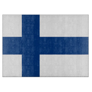 Glazen snijplank met vlag van Finland
