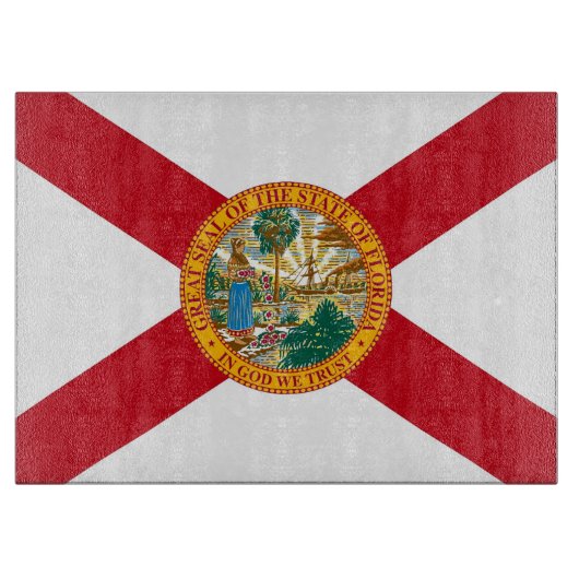 Glazen snijplank met vlag van Florida, Verenigde S (Voorkant)