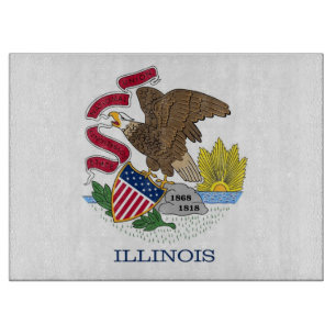 Glazen snijplank met vlag van Illinois, Verenigde