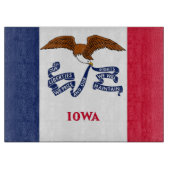 Glazen snijplank met vlag van Iowa, Verenigde Stat (Voorkant)
