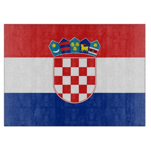 Glazen snijplank met vlag van Kroatië (Voorkant)