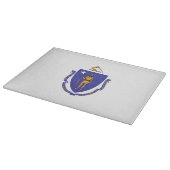 Glazen snijplank met vlag van Massachusetts USA (Hoek)